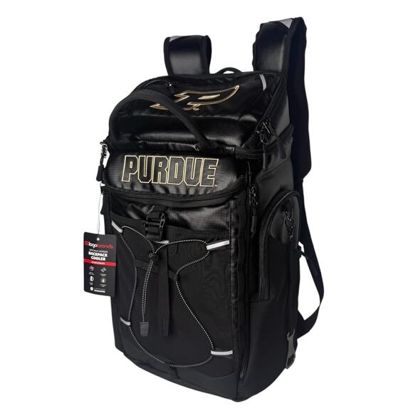 NCAA Purdue BACKPACK COOLER Large 26 Can Boilermakers Padded 20” Black Lunch Box - Picture 2 of 16